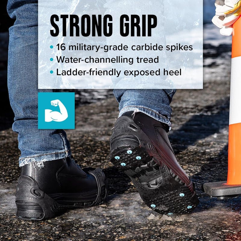 Due North All Purpose Industrial Ice Cleats for Men & Women - Traction Aids for Walking & Working on Snow/Ice - 16 Spikes - Image 3